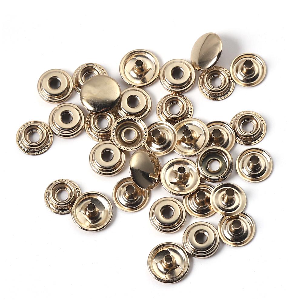 WUTA 20 set / pacco Bottoni automatici in pelle in ottone Bottoni per cucire accessori per artigianato in pelle Heavy Duty Poppers 12,5 / 15mm