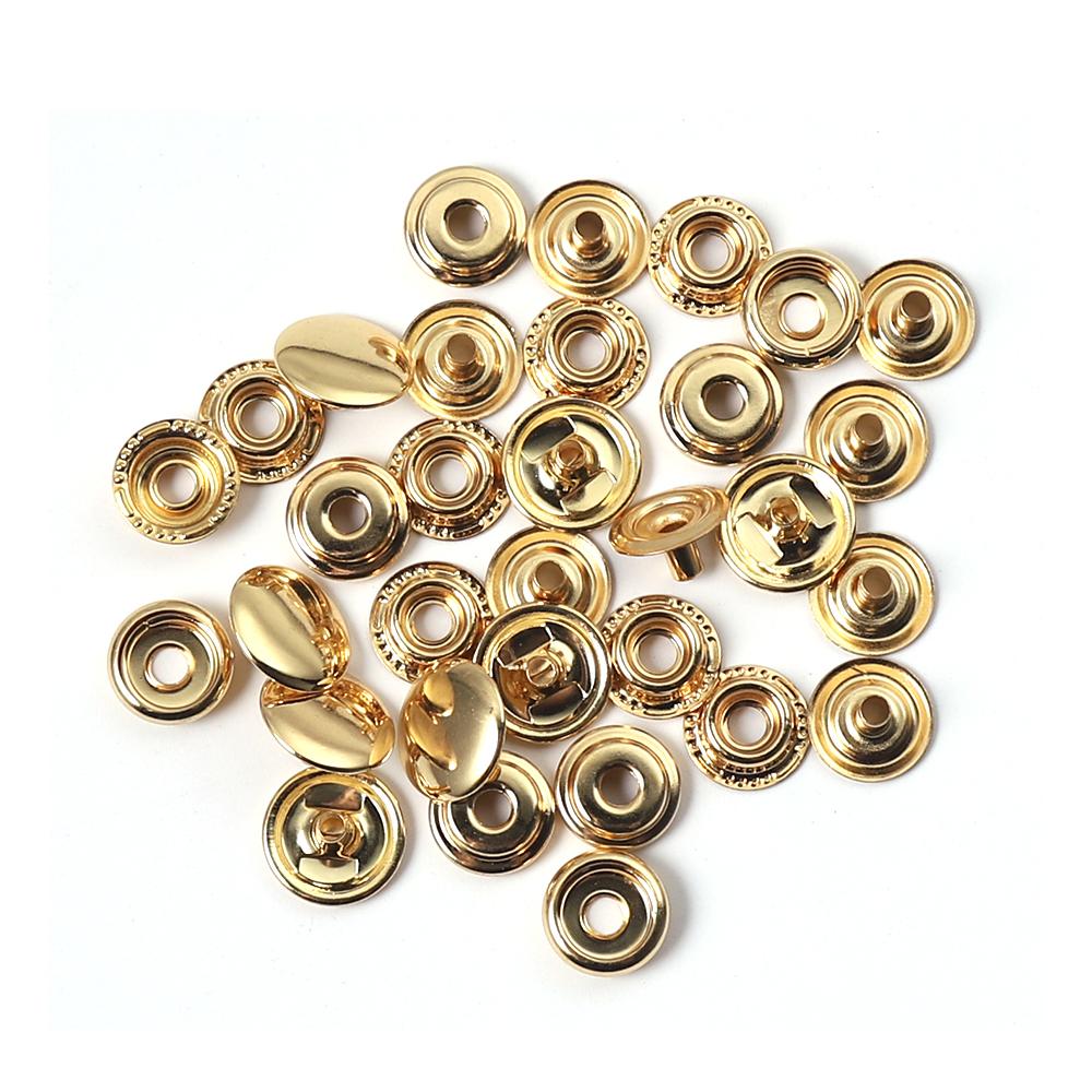 WUTA 20 set / pacco Bottoni automatici in pelle in ottone Bottoni per cucire accessori per artigianato in pelle Heavy Duty Poppers 12,5 / 15mm