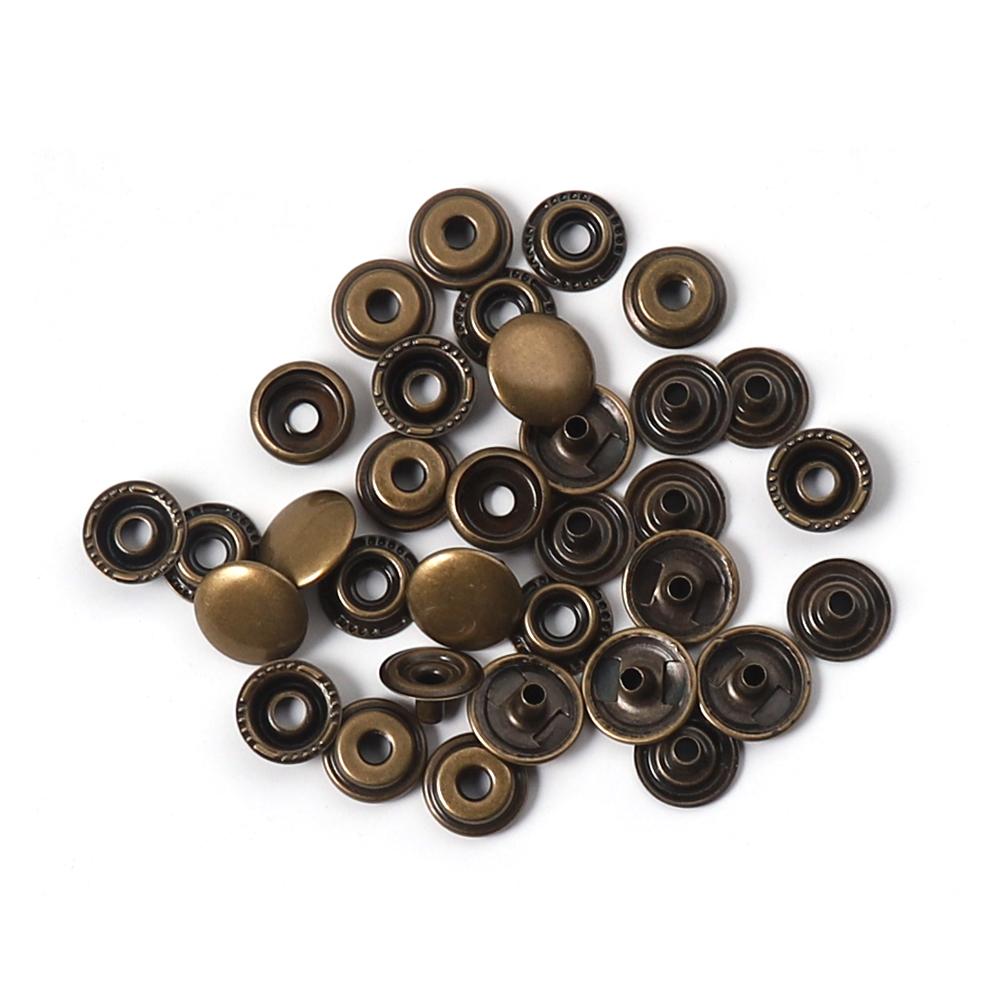 WUTA 20 set / pacco Bottoni automatici in pelle in ottone Bottoni per cucire accessori per artigianato in pelle Heavy Duty Poppers 12,5 / 15mm