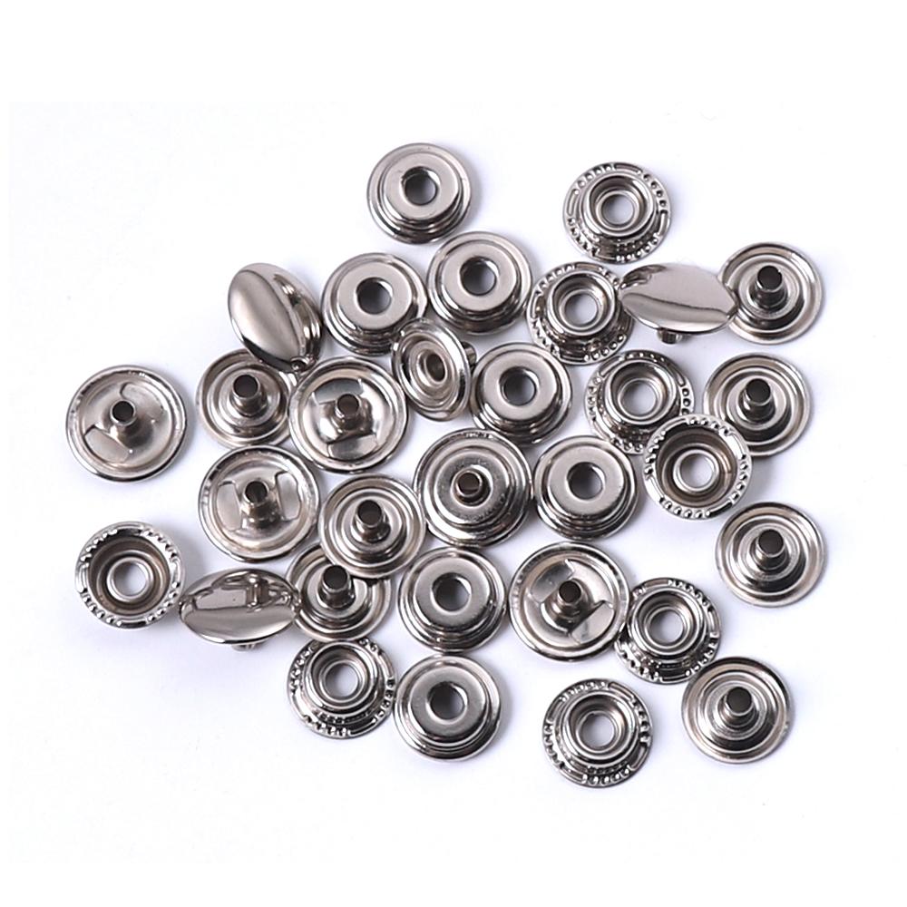 WUTA 20set / Pack Messing Leder Druckknöpfe Heavy Duty Poppers Leder Craft Zubehör Nähknopf 12,5 / 15mm 2 Größe für die Auswahl