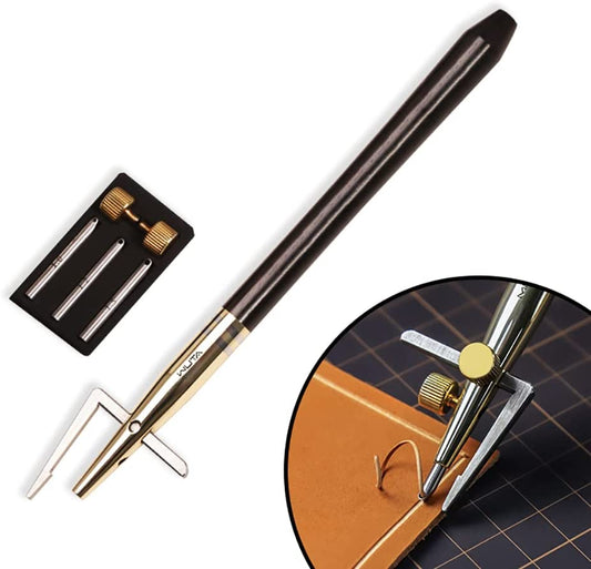 3 in 1 Leather Groover Tool Set M390 Steel Head Tools | WUTA