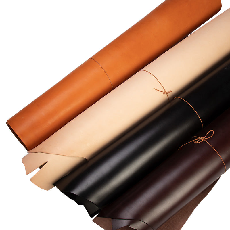 WUTA 3-4mm Thick Full Grain Cowhide Leather Hide Tooling Shoulder & Butt Vegetable Tanned Leather