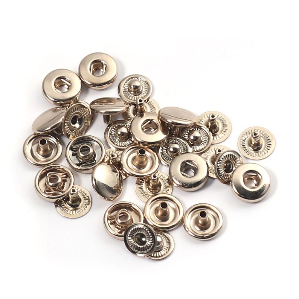 WUTA 20set Solid Brass Snap Fasteners Metal Snaps Button Press Studs fai da te Pelle Craft Tools Accessori di cucitura 8/10/12.5/15mm