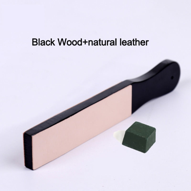 Leather Knife Sharpener Sharpening Strop Tool Black Wood Razor