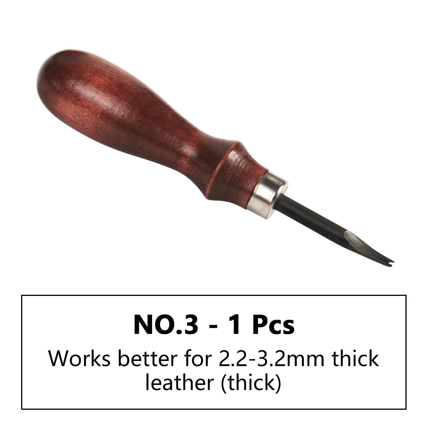 WUTA Leather Edge Beveler,High Carbon Steel Edge Skiving,Leather Wood  Handle Leather Tools,Leather Craft Keen Edge Cutting Tool for Beveling,Size