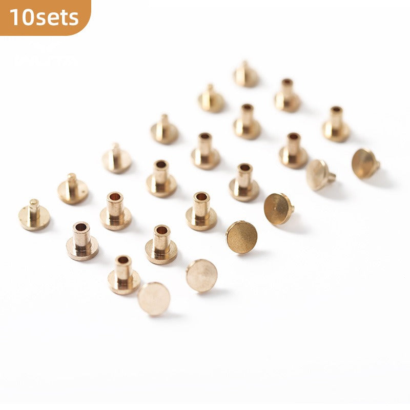 20/50sets Solid Brass Flat Head Rivet | WUTA