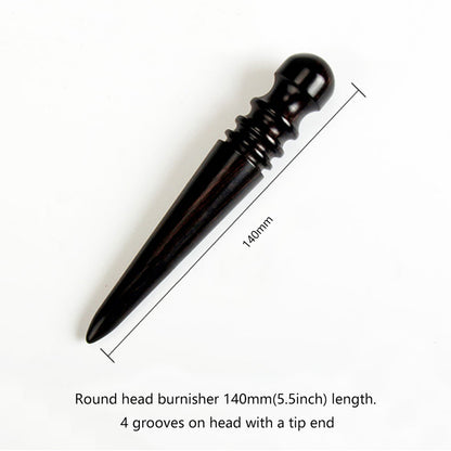 High Density Ebony Black Wood Leather Edge Burnisher Slicker | WUTA