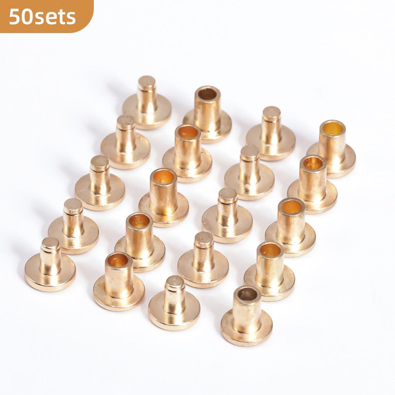 20/50sets Solid Brass Flat Head Rivet | WUTA