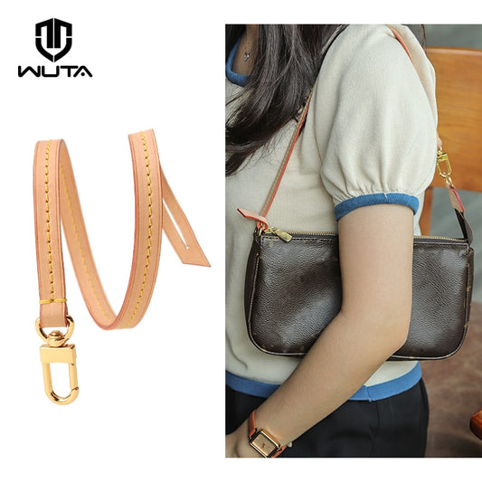 WUTA 2 Pcs Genuine Leather Handbag Bag Strap DIY Replacement Women Shoulder  Strap Luxury Bag Short Handle Accessories for LV