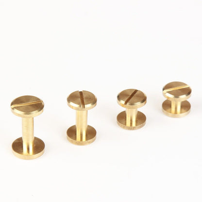 Solid Brass Flat Head Button Stud Screw Nail Rivet | WUTA