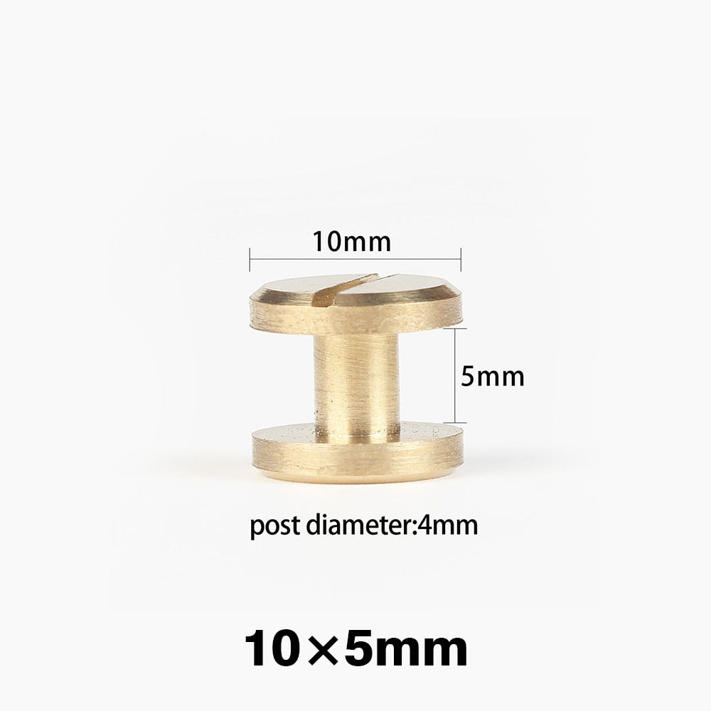 Solid Brass Flat Head Button Stud Screw Nail Rivet | WUTA