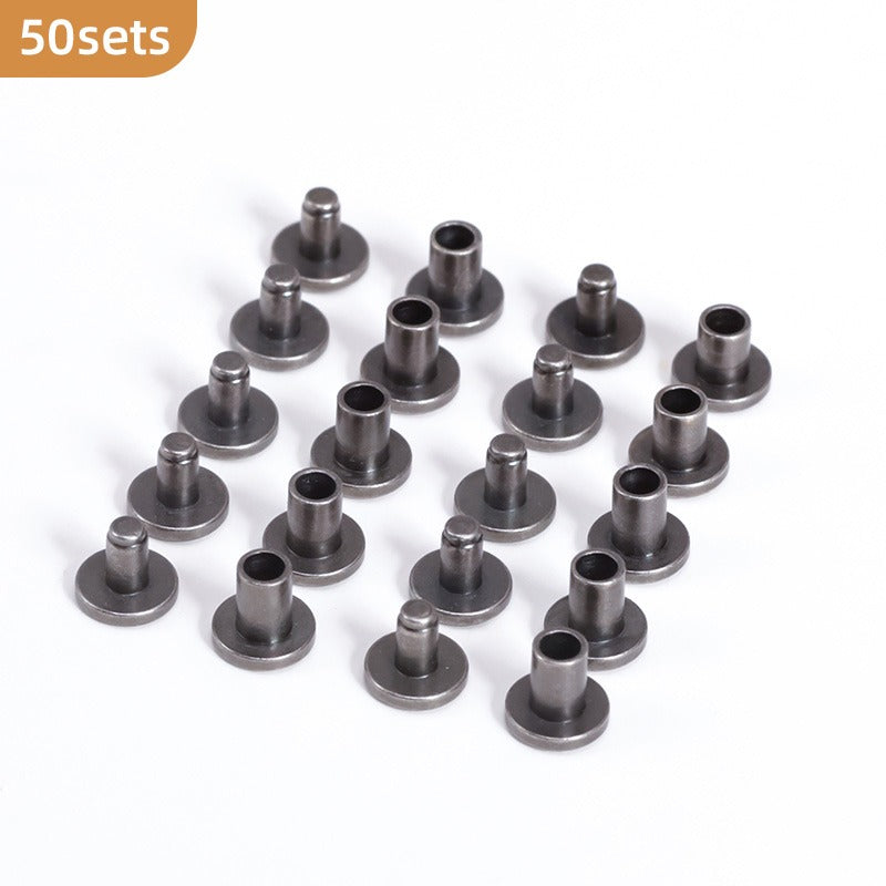 43 Pcs Pure Copper Rivets and Burrs set,Brass Installation Tool