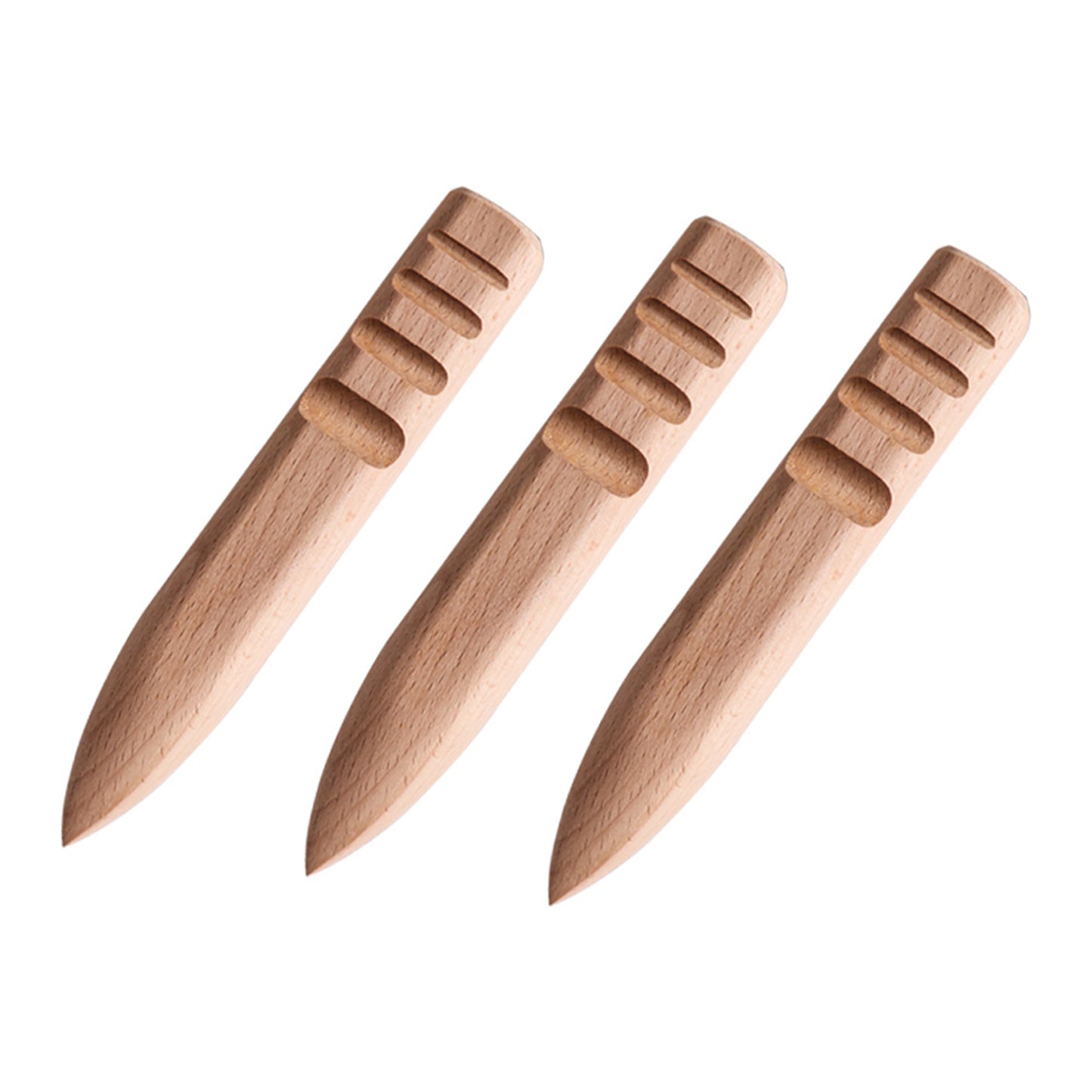 WUTA NUOVO 1pcs Wood Leather Edge Burnisher Leathercraft Edge Slicker Polished Grinding Tools Smooth Grooves 3-Type Disponibile