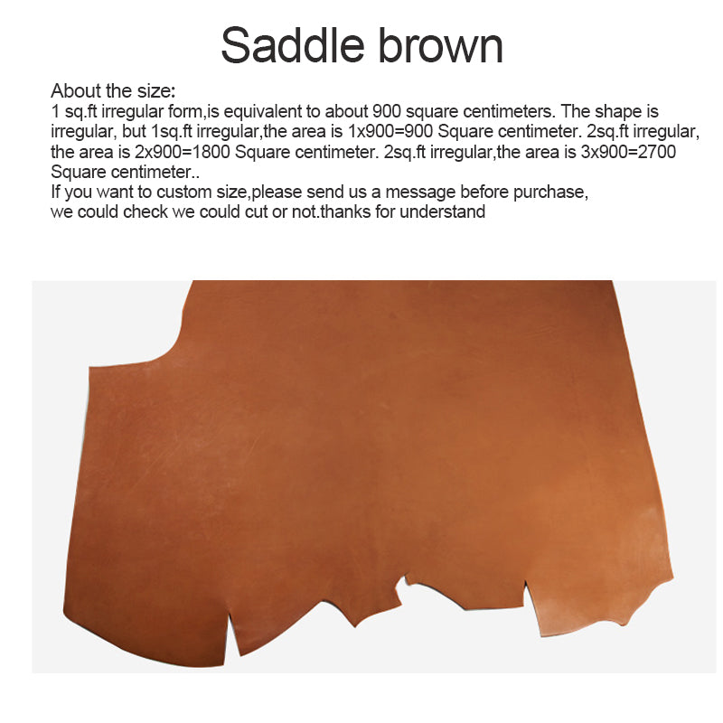 WUTA 3-4mm Thick Full Grain Cowhide Leather Hide Tooling Shoulder & Butt Vegetable Tanned Leather