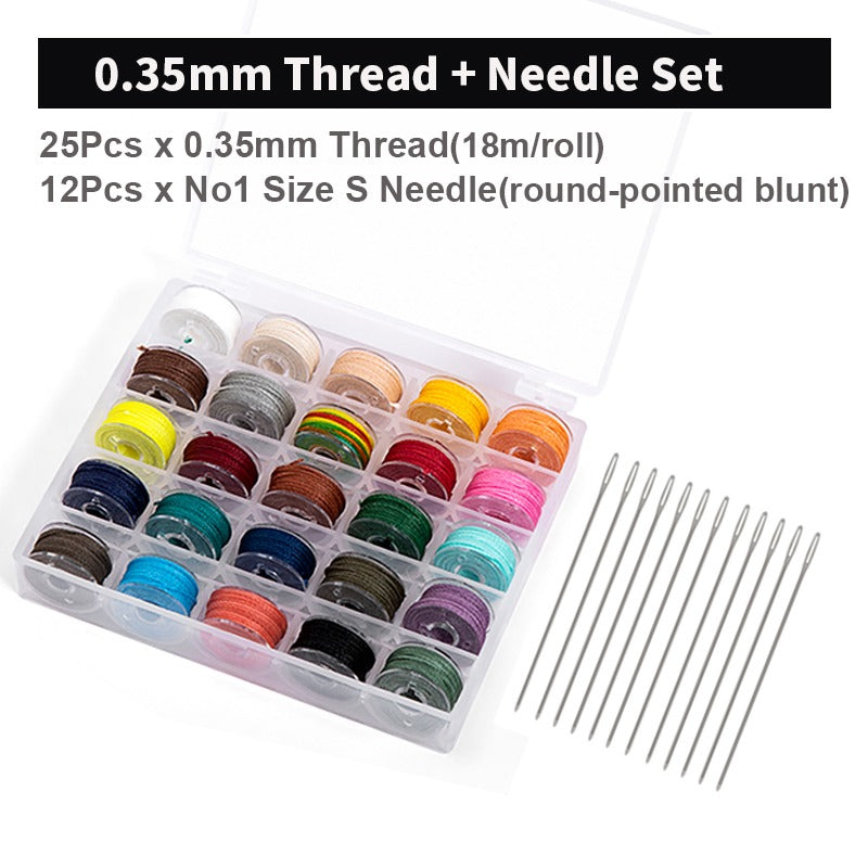 25 Colors Leather Sewing Thread Kit Round Waxed Thread Set