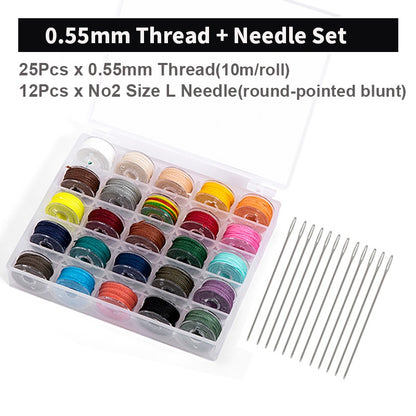 25 Colors Leather Sewing Thread Kit Round Waxed Thread  Set | WUTA