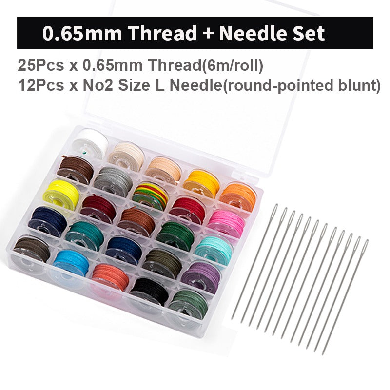 25 Colors Leather Sewing Thread Kit Round Waxed Thread  Set | WUTA