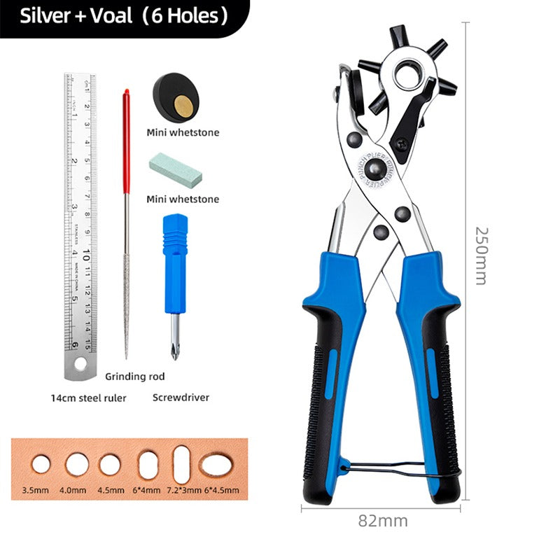 6 pcs Oblong Oval Shape Hole Punch Set, 2-4mm Leather Belt Hollow Punching  Tools