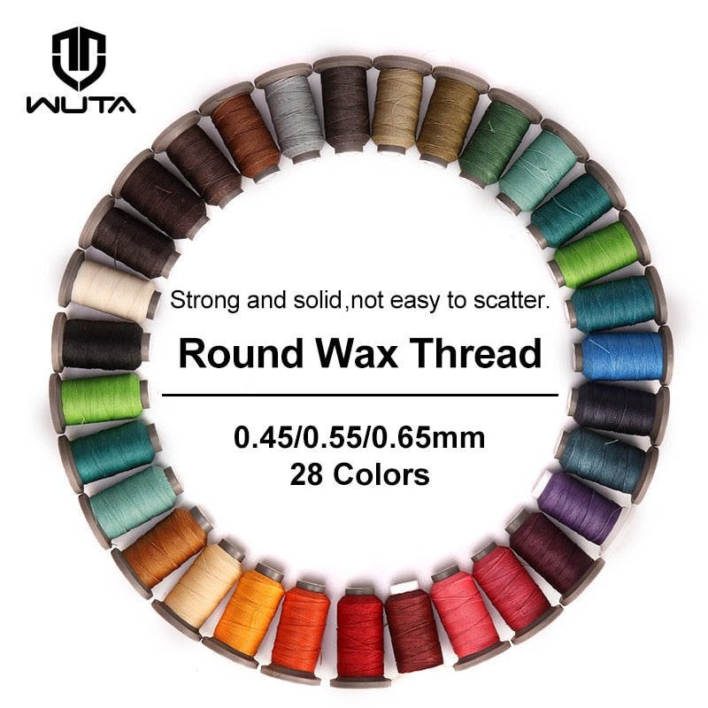 70-120m Round Waxed Sewing Line 0.45mm/0.55mm/0.65mm | WUTA