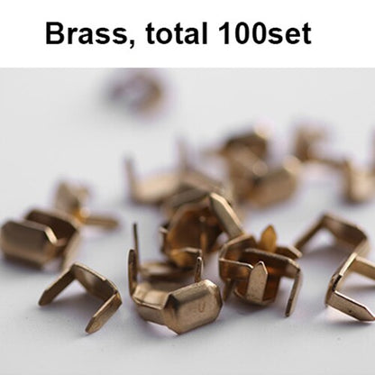 50/100 set Solid Brass Leather Staples Copper  | WUTA