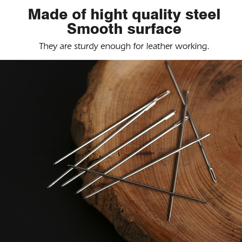 12pcs Large Eye Blunt Stitching Leathercraft Sewing Needle | WUTA