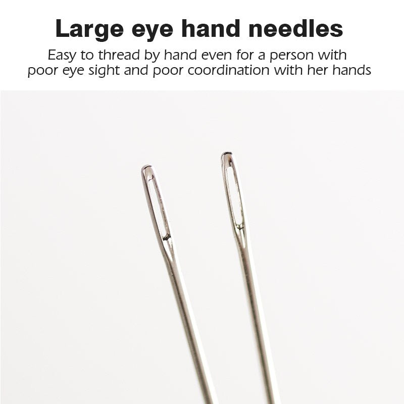Large-eye Needles With Threaders And Storage Tube, 5 Sizes Large Eye  Pointed Stitching Needles For Stitching Crafting Projects And Embroidery -  Temu Italy