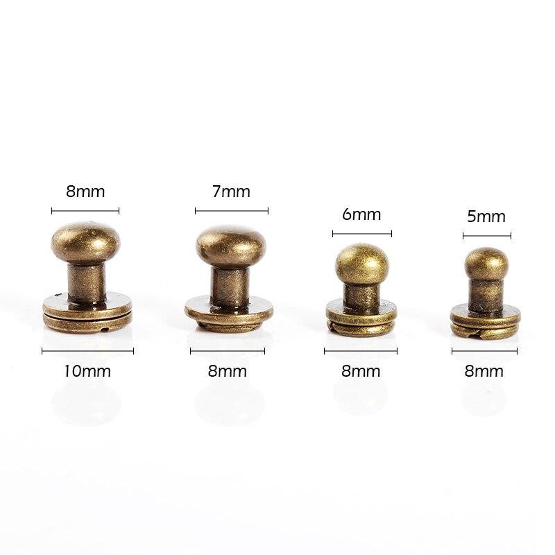 20pcs Solid Brass Chicago Screws Round Head Button | WUTA