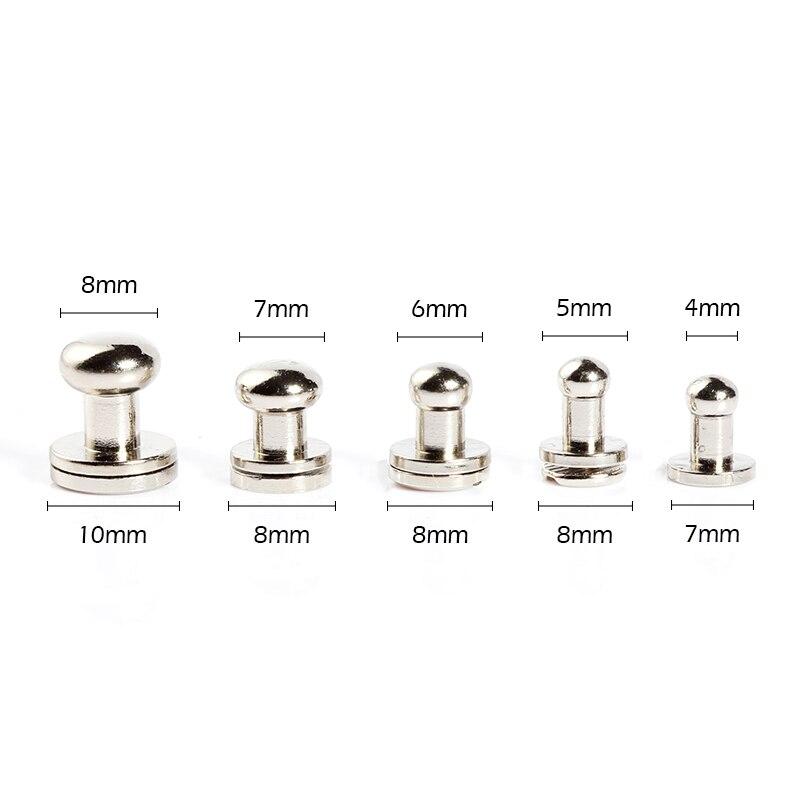 10sets Head 10mm Flat Cap Solid Brass Binding Chicago Screws Nail Stud  Rivets For Photo Album Leather Craft Studs Belt Wallet