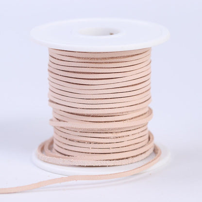 Natural Veg -tan Leather Rope 2/3/5mm Flat Cord Lace | WUTA