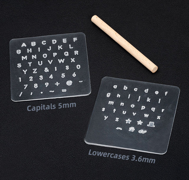 Leather Stamping Capital Lowercase Alphabet Numbers Stamp Set | WUTA