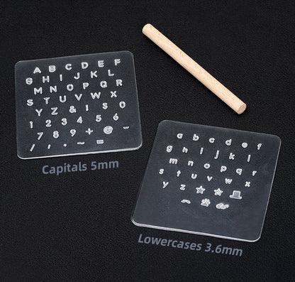 Leather Stamping Capital Lowercase Alphabet Numbers Stamp Set