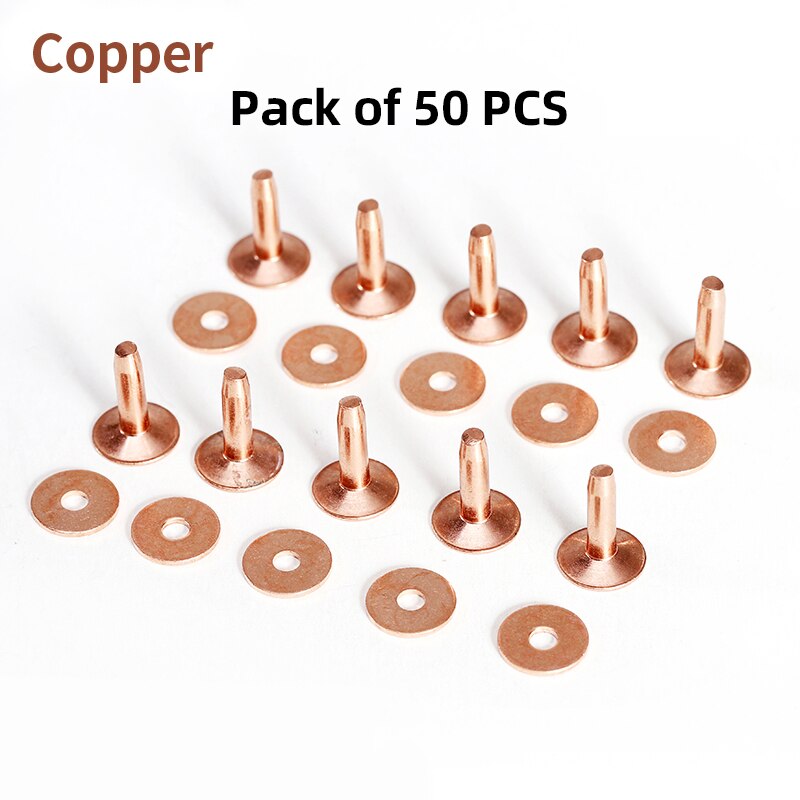 WUTA 50 Pcs Copper Rivets & Burrs,Solid Brass Rivets Studs – WUTA LEATHER