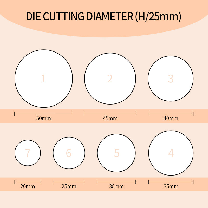 7Pcs Sharp Die Circle Stencil Leather Cutting  Mold | WUTA