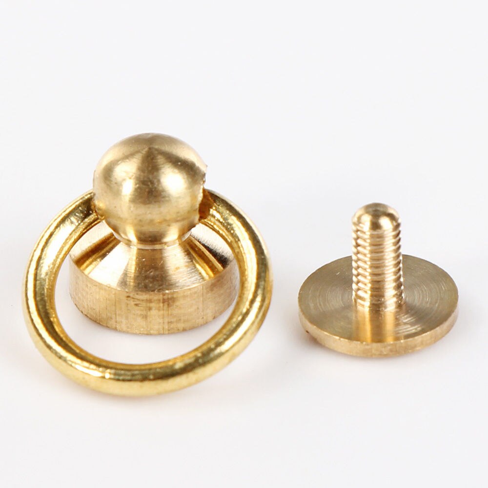Brass Ball Studs Rivets D Ring for Leather Crossbody Purse Craft Nail  Chicago Stud Screw 360 Degree Rotate Ball Post Head Button - AliExpress