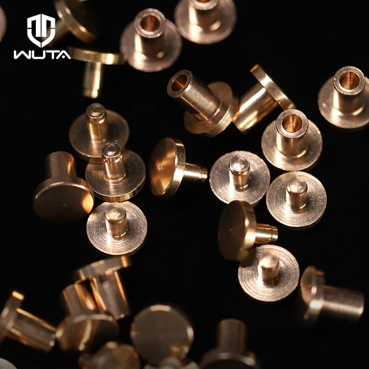 WUTA High Quality Leather Copper Rivets and Burrs,Solid Brass Rivets Studs  Permanent Tack Fasteners Craft,Belts,Halters,Bridles
