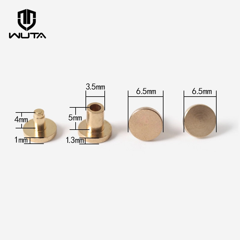 20/50sets Solid Brass Flat Head Rivet | WUTA