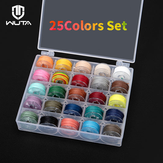 25 Colors Leather Sewing Thread Kit Round Waxed Thread  Set | WUTA