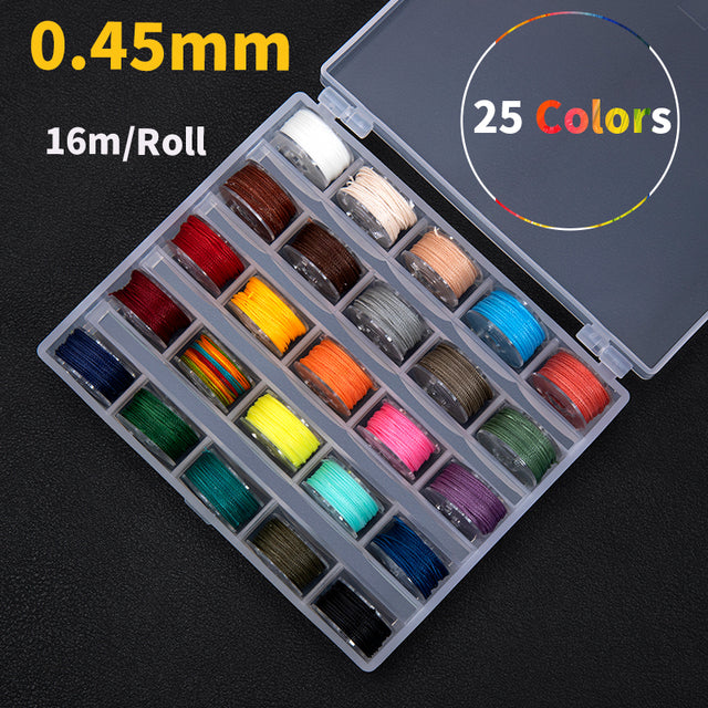 25 Colors Leather Sewing Thread Kit Round Waxed Thread  Set | WUTA