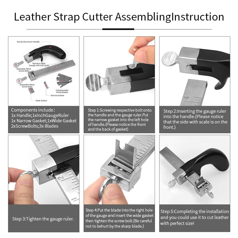 WUTA Professional Sharp Leather Strap String Belt Cutter