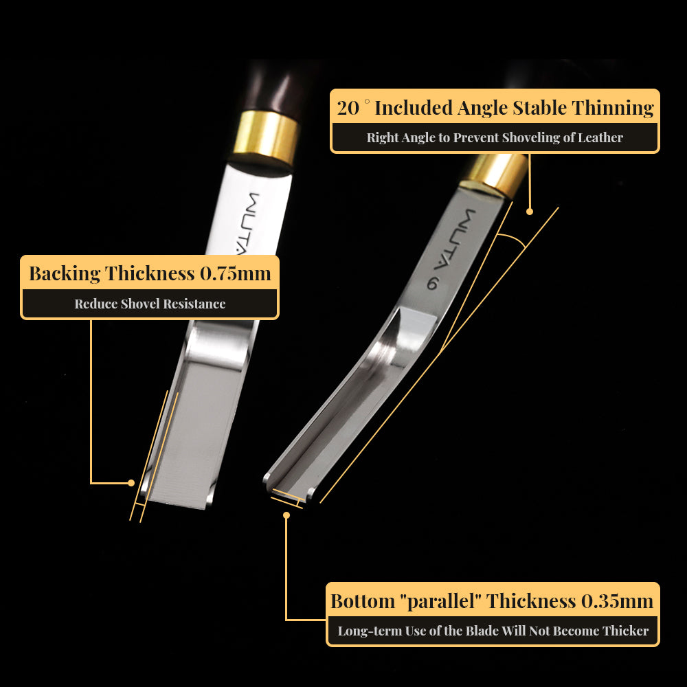 M390/DC53 Die Steel Wide Edger Skiver Edge Beveler Leather Skiving Thinning Tool | WUTA
