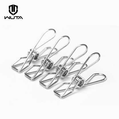 WUTA 20 pcs Hot Stainless Steel Metal Spring Clips per strumenti artigianali in pelle Silver Ticket Clip Abbigliamento Hanging Pegs Clips Clamps