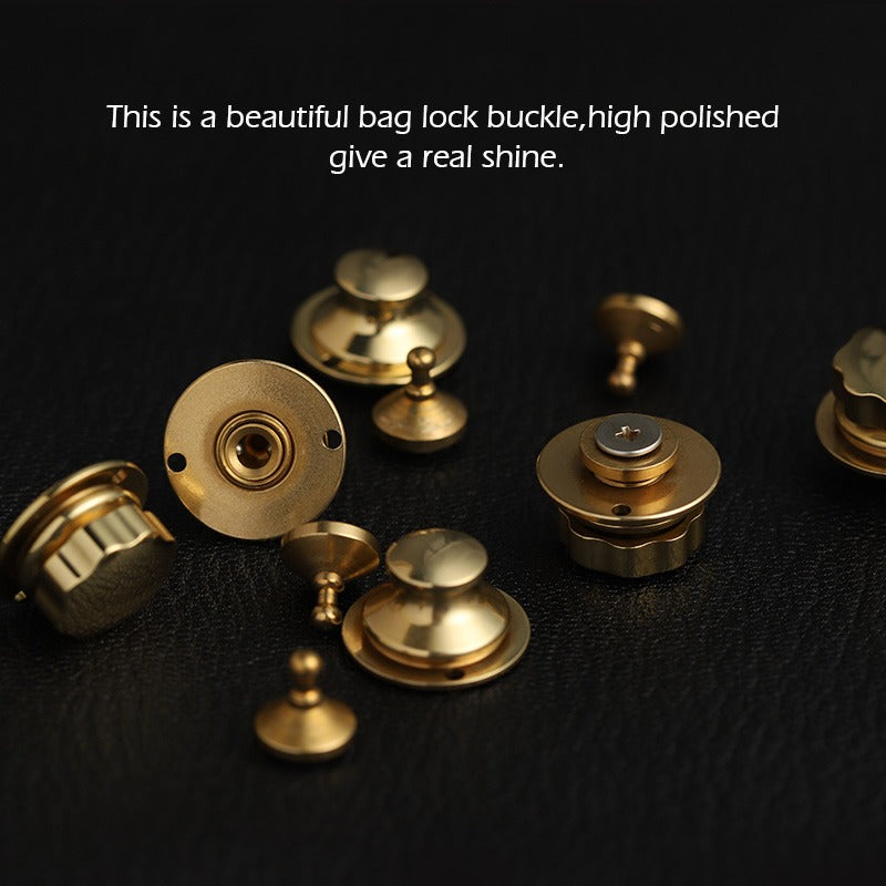 Brass Bag Lock Spring Buckle Metal Lock Round / Flower Head Decorate ...