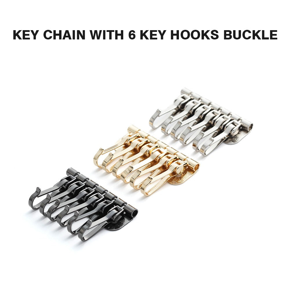 2pcs Wallet Key Row 6 Hooks Metal Key Holders Hardware Rivet | WUTA