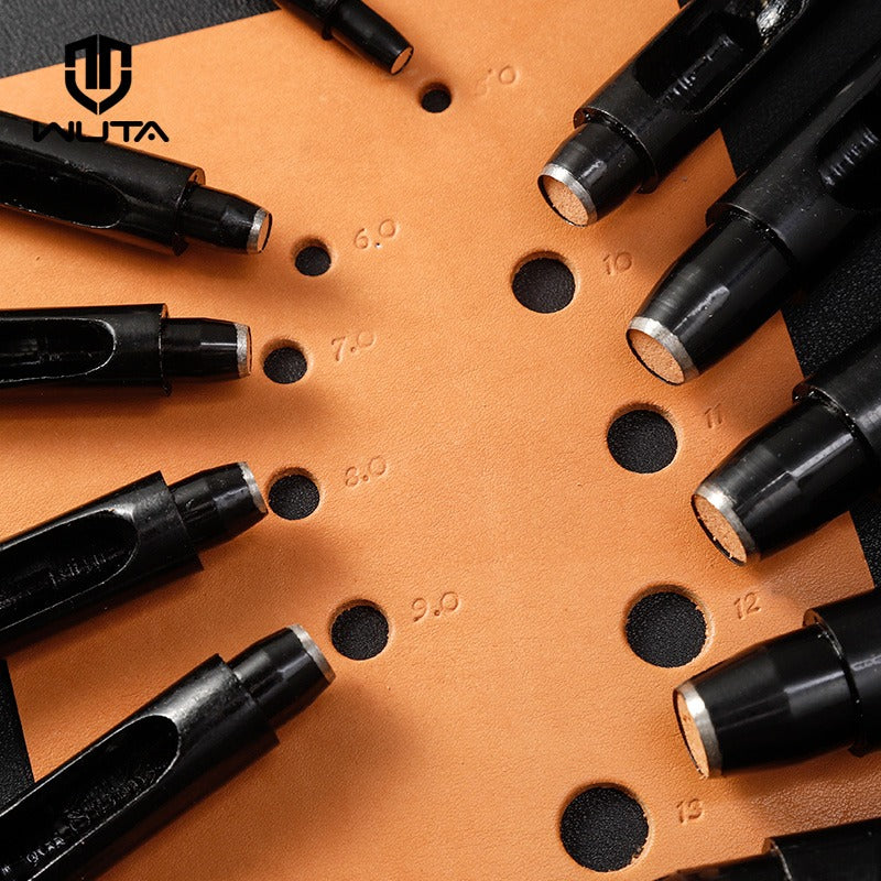 Round Hole Punch 0.5-24mm Black Leather Hollow Punch | WUTA